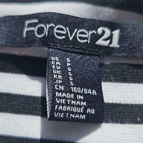 Forever 21 dress zip up striped bodycon stretchy short dress small like new - Picture 13 of 16